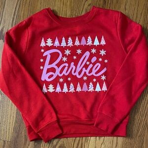 Barbie Festive Red Sweatshirt with Pink and White Design